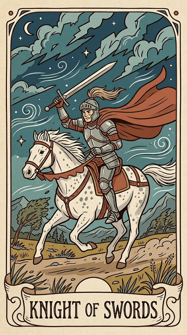 Knight of Swords tarot card