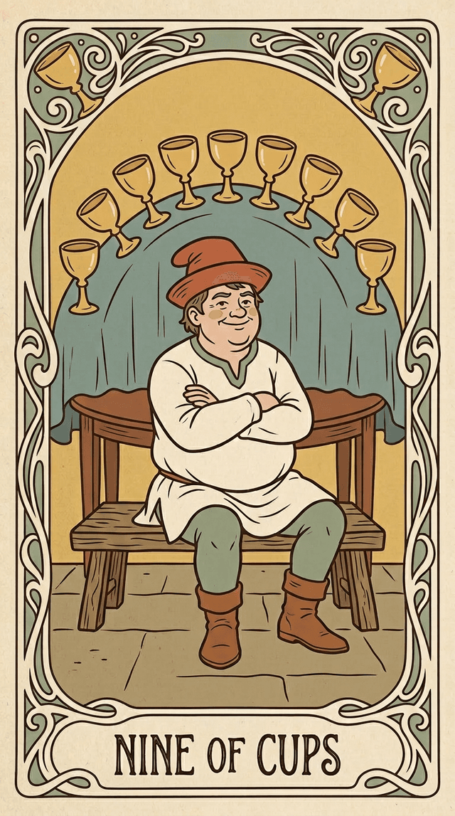 Nine of Cups tarot card