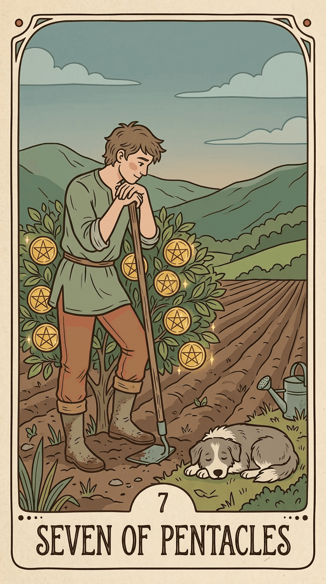 Seven of Pentacles tarot card