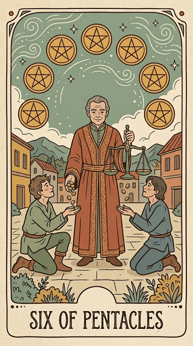 Six of Pentacles tarot card