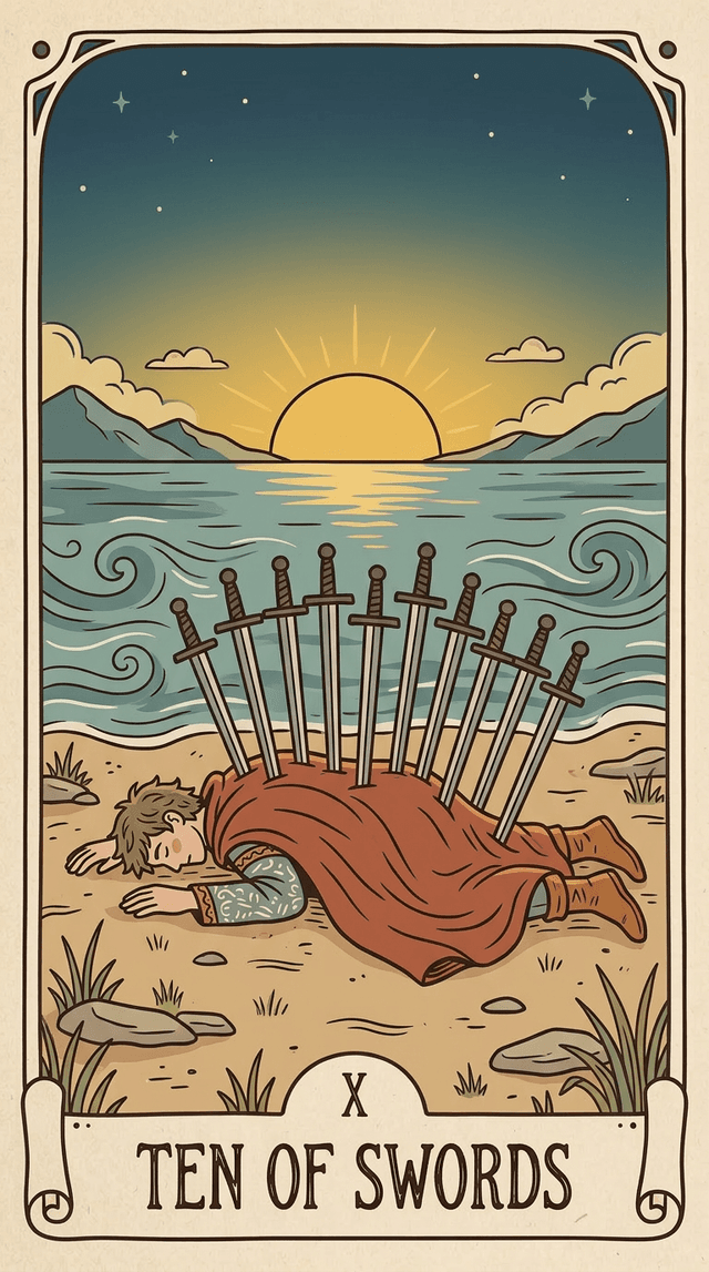 Ten of Swords tarot card