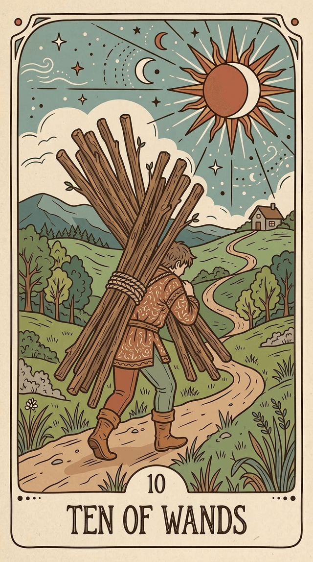 Ten of Wands tarot card