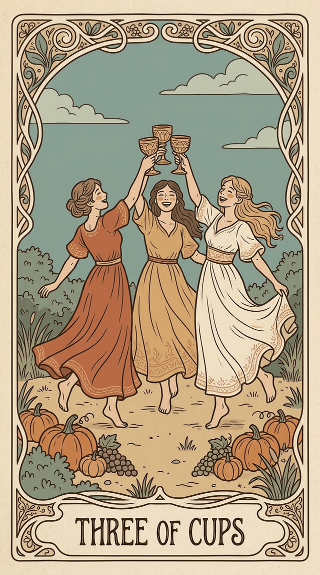 Three of Cups tarot card