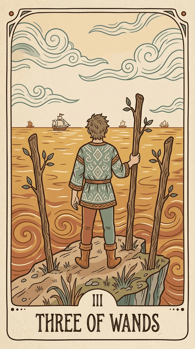 Three of Wands tarot card